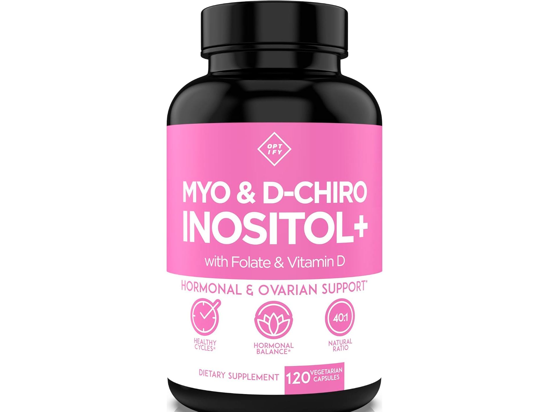 Myo & D-Chiro Inositol con Folato y Vitamina D Optify - 120 capsulas